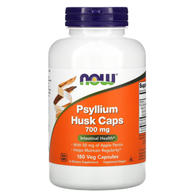 Подорожник + Пектин Нау Фудс (Psyllium Husk 700 mg plus Apple Pectin Now Foods), 180 капсул