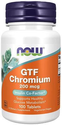 Хром Нау Фудс (GTF Chromium Now Foods), 200 мкг, 100 таблеток