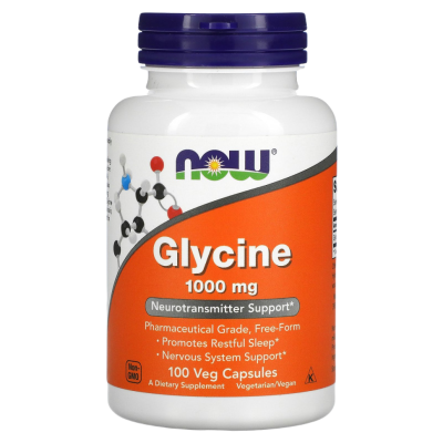 Глицин Нау Фудс (Glycine Now Foods), 1000 мг, 100 капсул