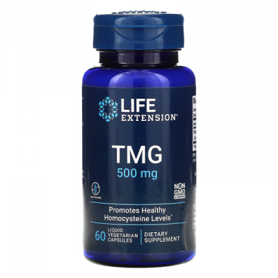 Триметилглицин (TMG) 500 mcg Life Extension, 60 гелевых капсул