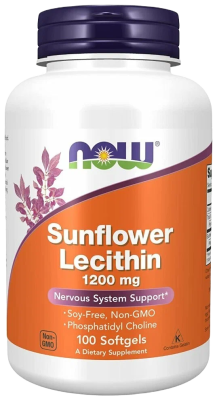 Лецитин из подсолнечника (Sunflower Lecithin), 1200 мг, 100 капсул