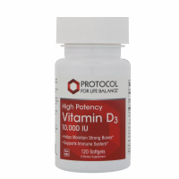 Витамин Д3 (Vitamin D3), 10 000 МЕ, Protocol for Life Balance, 120 капсул