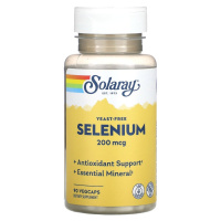 Селен (Selenium) 200 мкг, Solaray, 90 вегетарианских капсул