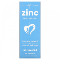 Цинк, жидкий ионный раствор (ZINK, liquid ionic zink) без добавок, NutraChamps, 120 мл (4 жидкие унции)