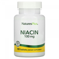 Ниацин (Niacin), 100 мг, Natures Plus, 90 таблеток