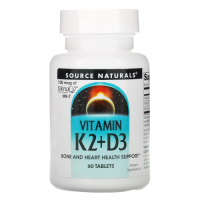 Витамин K2 и Д3 (Vitamin К2 + D3), Source Naturals, 60 таблеток