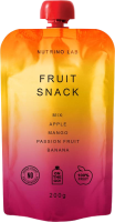 Пюре фруктовое: Яблоко, манго, маракуйя, банан 200 гр, Nutrino Lab  (6 шт. В упаковке) Fruit puree: Apple, mango, passion fruit, banana