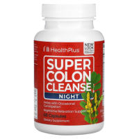 Супер ночное средство для очищения толстой кишки (Super Colon Cleanse Night), Health Plus, 60 капсул