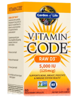 Витаминный код Рав Д3 (Vitamin Code, Raw D3) 5000 МЕ, Garden of Life, 60 вегетарианских капсул
