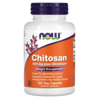 Хитозан с Хромом Нау Фудс (Chitosan 500 mg plus Chromium Now Foods), 120 капсул