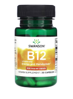 Витамин Б12 (Vitamin B12) 500 мкг, Swanson, 30 капсул