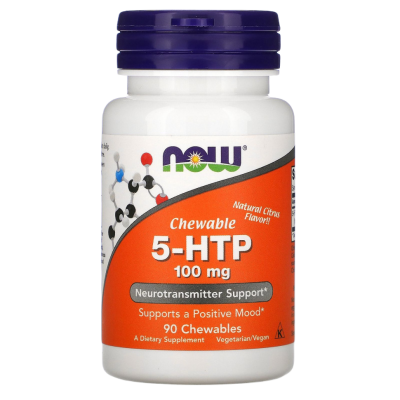 5-гидрокситриптофан (5-HTP Chewables), 100 мг, Now Foods, 90 жевательных таблеток
