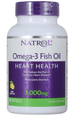Natrol Omega-3 Fish Oil (Натрол Омега-3 Фиш Ойл), 1000 мг, 60 капсул