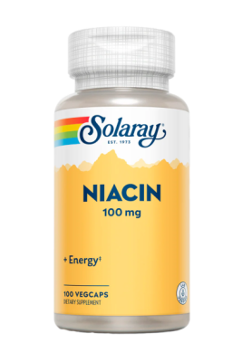 Ниацин (Niacin) 100 мг, Solaray, 100 вегетарианских капсул