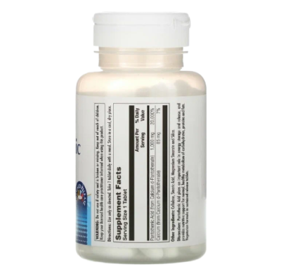 Пантотеновая кислота (Pantothenic Acid), 100 мг, KAL, 100 таблеток