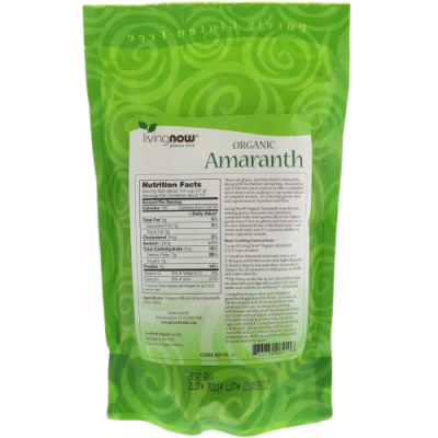Органический цельнозерновой амарант (Organic Amaranth Whole Grain NOW Foods,) 454 грамма