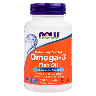 Омега-3 Нау Фудс (Omega-3 Now Foods), очищенная на молекулярном уровне, 100 капсул