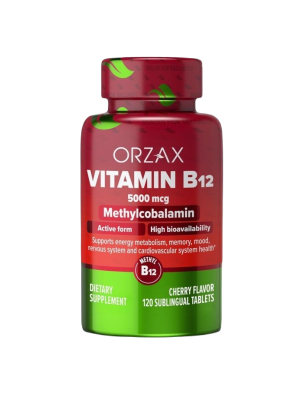 Витамин В 12 (Vitamin B12), 5000 мкг, ORZAX, 120 сублингвальных таблеток