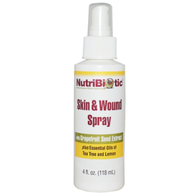 Спрей для первой помощи при ранах на коже с экстрактом семян грейпфрута (Skin & Wound Spray), NutriBiotic, 118 мл