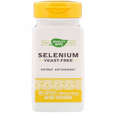 Селен (Selenium), 200 мкг, Natures Way, 100 капсул
