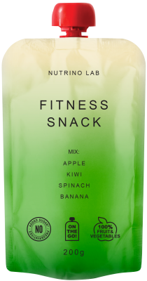  Пюре фруктовое: Яблоко, киви, шпинат и банан FITNESS MIX 200 гр Nutrino Lab (6 шт. В упаковке) Fruit puree Apple, kiwi, spinach and banana FITNESS MIX 200 gNutrino Lab 6 pcs
