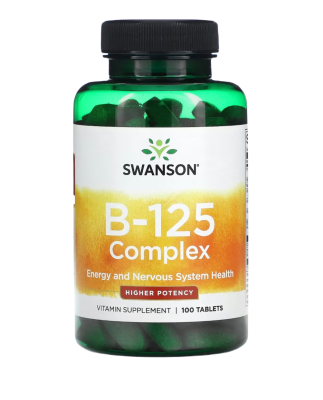 Комплекс B-125, с более высокой эффективностью (В-125 Complex), Swanson, 100 таблеток