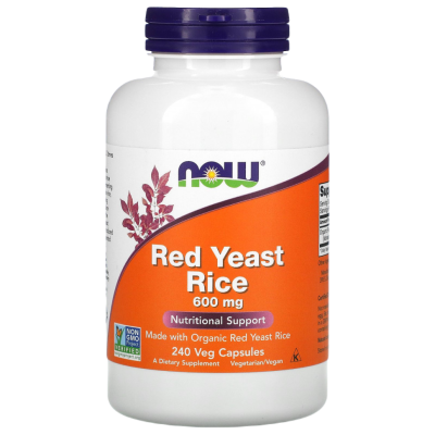 Красный Дрожжевой Рис (Red Yeast Rice) 600 мг, NOW Foods, 240 вегетарианских капсул